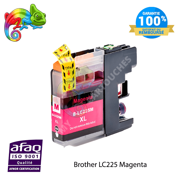 mycartouches Jet d'encre Magenta / 1200 pages / LC225XLM Cartouche d'encre Brother LC225 (LC225XLM) Magenta Compatible