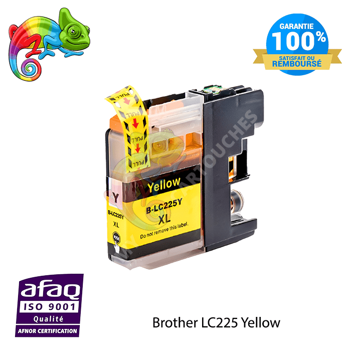 mycartouches Jet d'encre Yellow / 1200 pages / LC225XLY Cartouche d'encre Brother LC225 (LC225XLY) Yellow Compatible