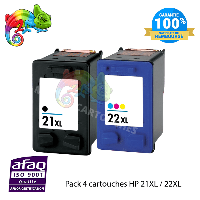 mycartouches ads Pack Cartouche D'encre HP 21/22 XL Pack de 2  Cartouches HP 21/22 XL Compatible