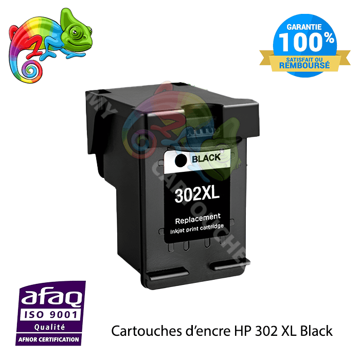 mycartouches ads Jet d'encre Black / 480 PAGES / 20 ML / H302BK Cartouche D'encre HP 302 XL Black  compatible