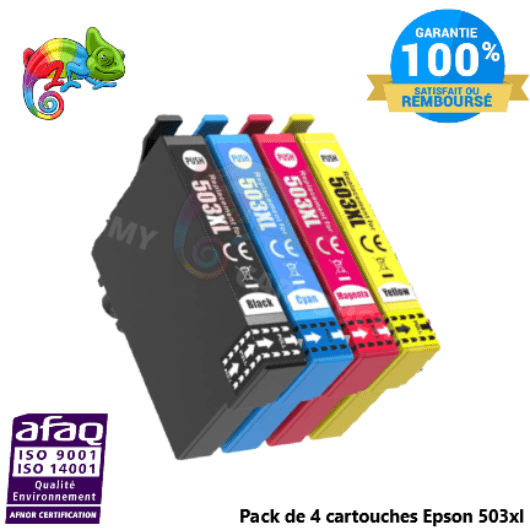 mycartouches Jet d'encre Pack de 4 cartouches Epson 503 XL( Piments ) Compatible