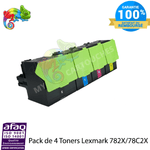 MyCartouches Toner/Laser B/Y/M/C / 5000 pages / 78C2X Pack de 4 Toner laser compatible avec Lexmark 78C2X B/Y/M/C