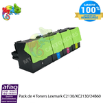 MyCartouches Toner/Laser Pack de 4 Toner laser compatible avec Lexmark XC2132 (24B60) B/Y/M/C