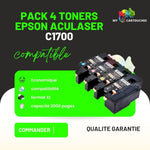 mycartouches Toner/Laser Pack de 4 Toner lasers Epson Aculaser C1700 - CX17