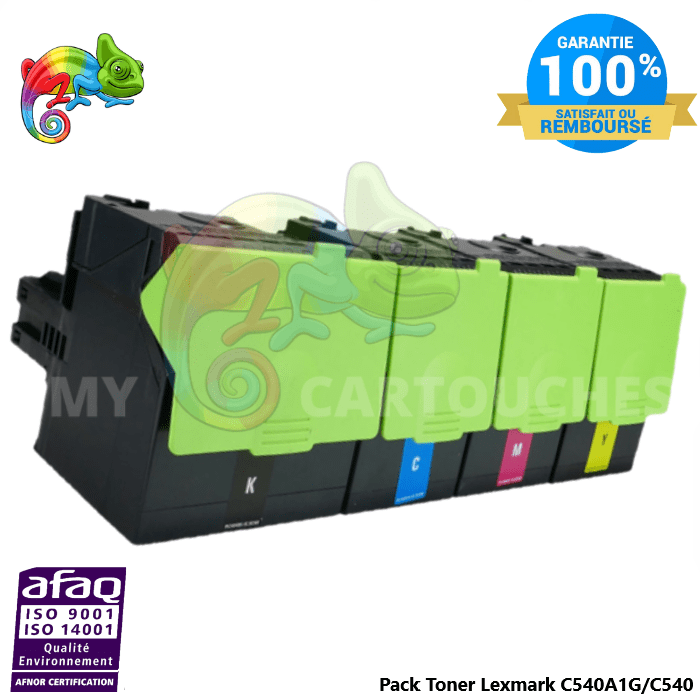 MyCartouches Toner/Laser Pack de 4 Toners laser compatibles avec Lexmark C540 ( C540H2G )