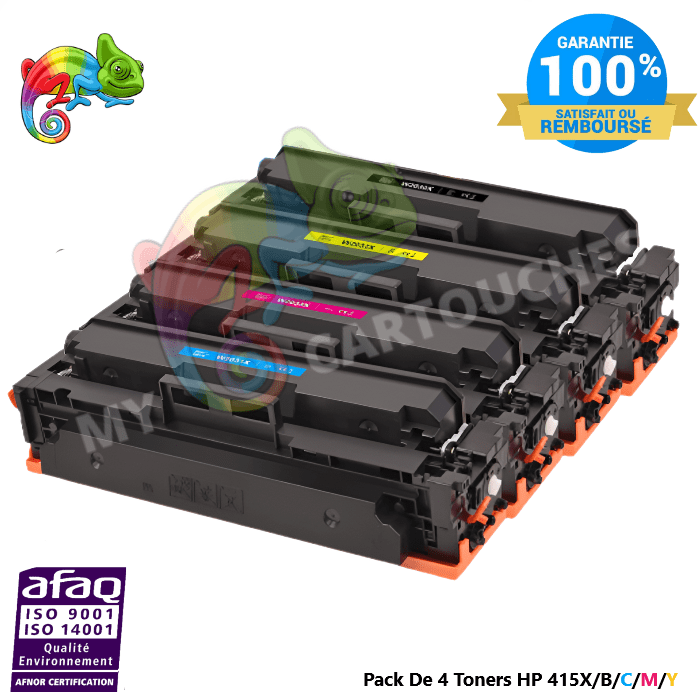 mycartouches Toner/Laser Pack De 4 Toners Laser Pour  HP 415X  (B/C/M/Y) Compatibles