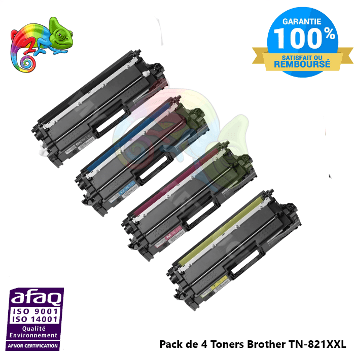 mycartouches Toner/Laser Pack de 4 Toners Pour  Brother TN-821 XXL  Brother Compatible ( HL-L 9470 CDNT.... )