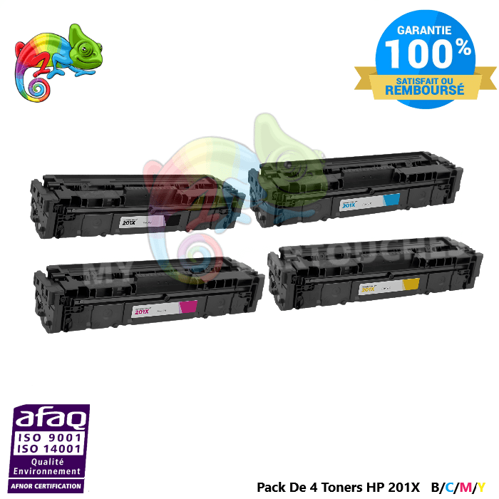 mycartouches Toner/Laser Pack De 4 Toners  Pour  HP 201X (A) Compatibles B/C/M/Y