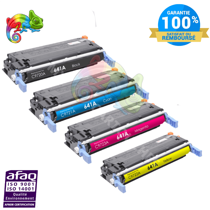 mycartouches Toner/Laser Pack de 4 Toners Pour  HP 641A  HP (C9720A/21A/22A/23A) Compatibles