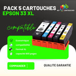 mycartouches Pack B/C/M/Y Pack De 5 Cartouches Compatibles Epson 33 XL (E33X5)
