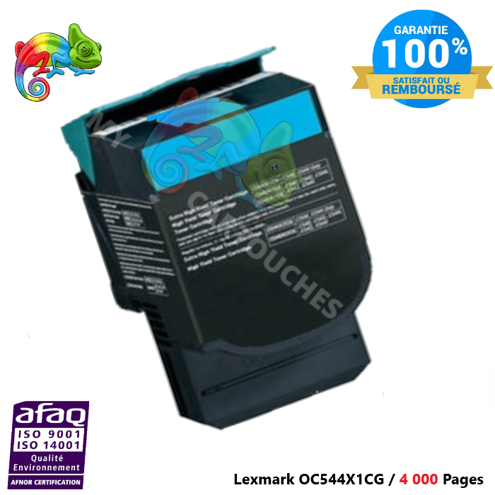 MyCartouches Toner/Laser Cyan / 4 000 Pages / OC544X1CG Toner laser compatible avec Lexmark C544 ( OC544X1CG )   - Cyan 4 000 pages