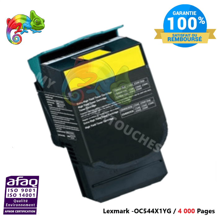 MyCartouches Toner/Laser Yellow / 4 000 Pages / OC544X1YG Toner laser compatible avec Lexmark C544 ( OC544X1YG )    - Yellow 4 000 pages