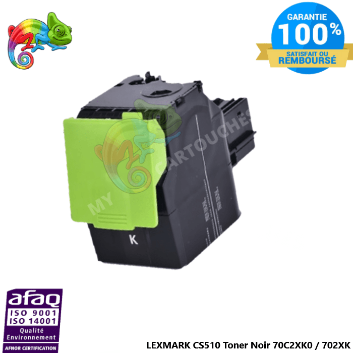 MyCartouches Toner/Laser Noir / 8000 pages / 70C2XK0 Toner Laser Compatible Lexmark CS510 702XK Noir