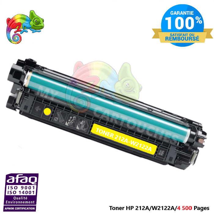 mycartouches Toner/Laser Toner Laser Pour  HP 212A  Yellow  Toner laser HP ( W2122A) Compatible