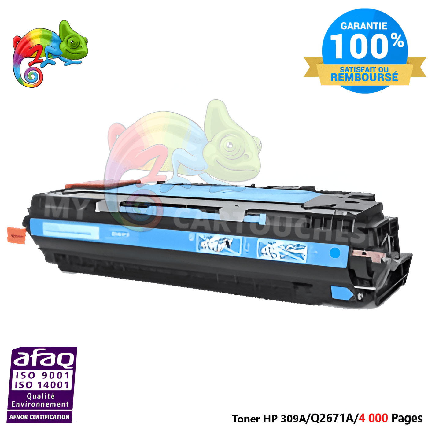 mycartouches Toner/Laser Toner Laser Pour  HP 309A  Cyan Toner laser HP (Q2671A) Compatible