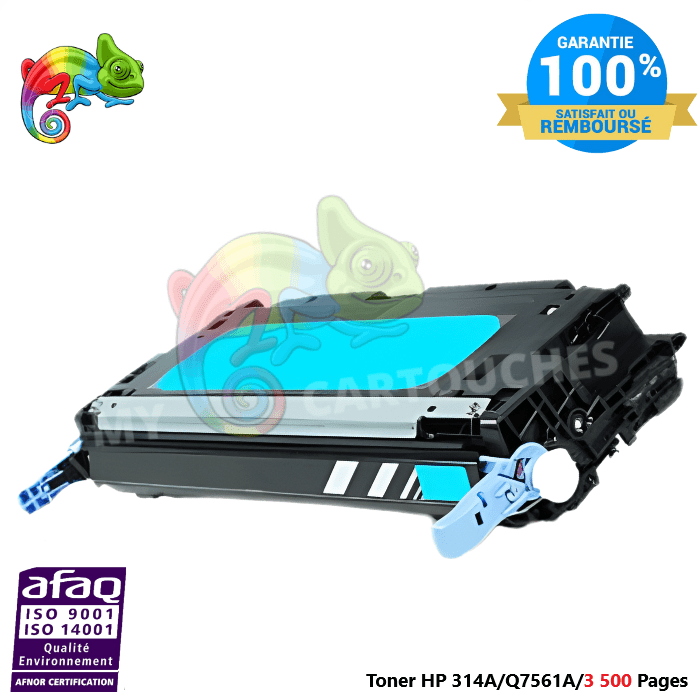 mycartouches Toner/Laser Toner Laser Pour  HP 314A  Cyan Toner laser HP (Q7561A) Compatible