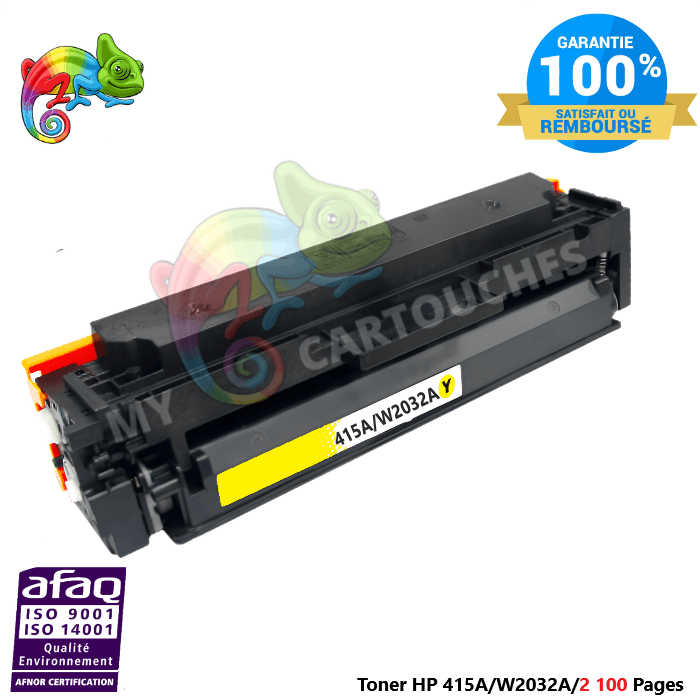 mycartouches Toner/Laser Toner Laser Pour  HP 415A  Yellow Toner laser HP (W2032A) Compatible