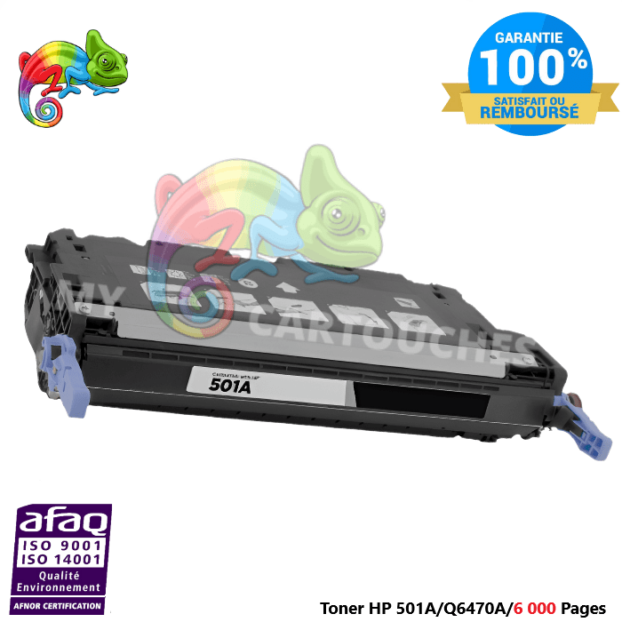 mycartouches Toner/Laser Toner Laser Pour  HP 501A  Noir Toner laser HP (Q6470A) Compatible