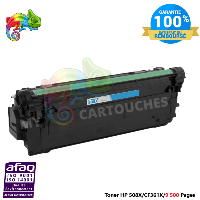 mycartouches Toner/Laser Toner Laser Pour  HP 508X Cyan Toner laser HP (CF361X) Compatible