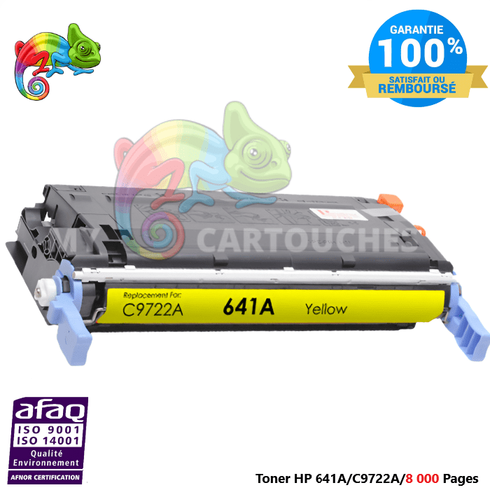 mycartouches Toner/Laser Toner Laser Pour  HP 641A Yellow  Toner laser HP (C9722A) Compatible