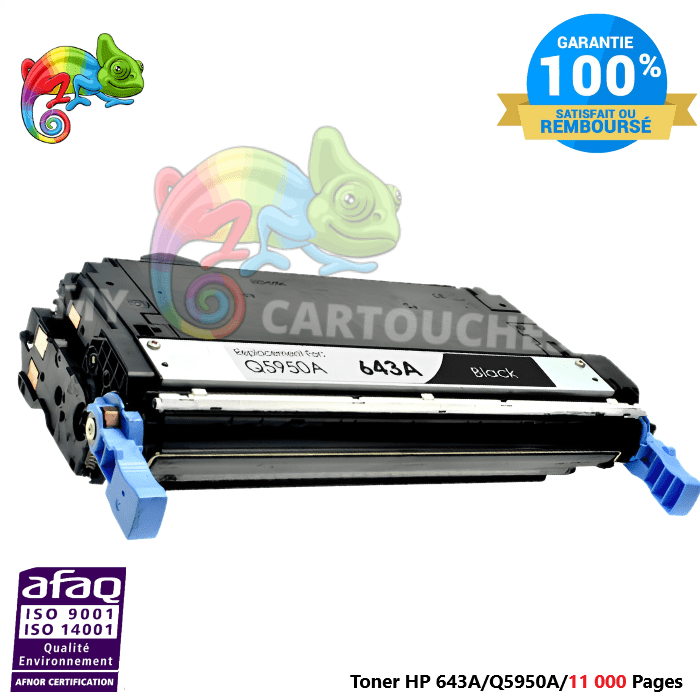 mycartouches Toner/Laser Toner Laser Pour  HP 643 A Noir  Toner laser HP (Q5950A) Compatible