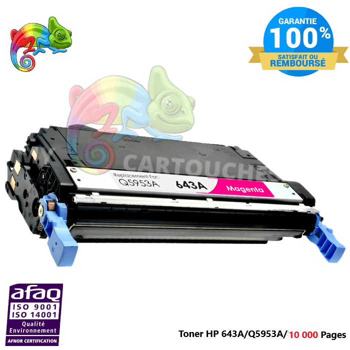 mycartouches Toner/Laser Toner Laser Pour  HP 643A Magenta Toner laser HP (Q5953A) Compatible