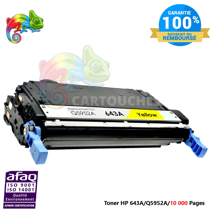 mycartouches Toner/Laser Toner Laser Pour  HP 643A Yellow Toner laser HP (Q5952A) Compatible