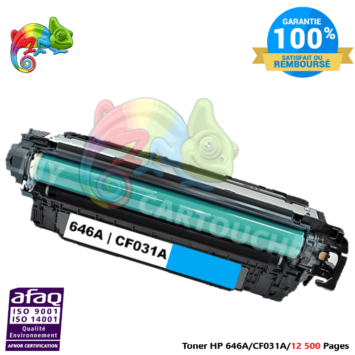 mycartouches Toner/Laser Toner Laser Pour  HP 646A Cyan  Toner laser HP (CF031A) Compatible