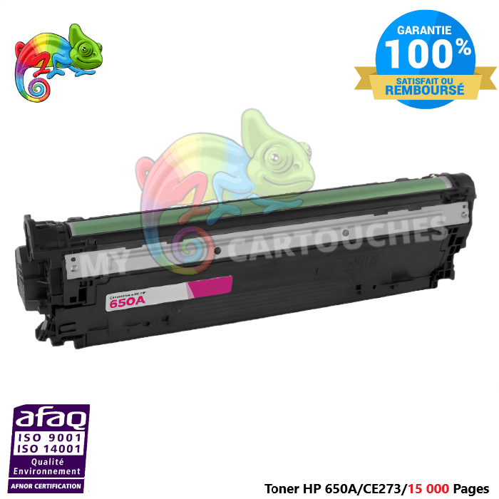 mycartouches Toner/Laser Toner Laser Pour  HP 650A  Magenta  Toner laser HP ( CE273A) Compatible