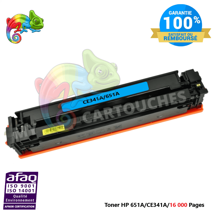 mycartouches Toner/Laser Toner Laser Pour  HP 651A Cyan Toner laser HP (CE341A) Compatible