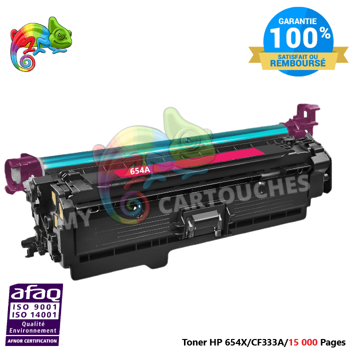 mycartouches Toner/Laser Toner Laser Pour  HP 654A Magenta  Toner laser HP (CF333A) Compatible