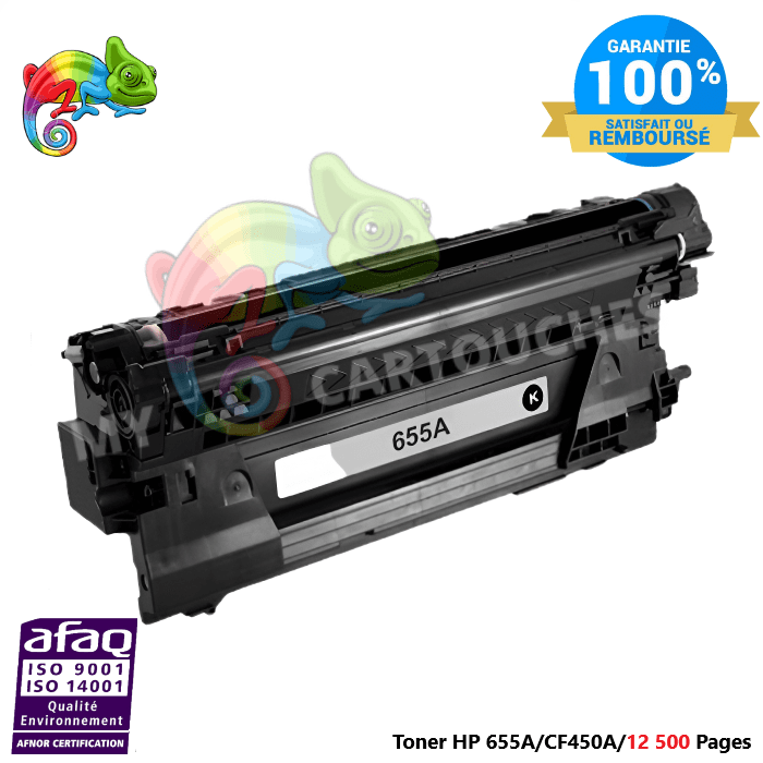 mycartouches Toner/Laser Toner Laser Pour  HP 655A  Noir Toner laser HP (CF450A) Compatible