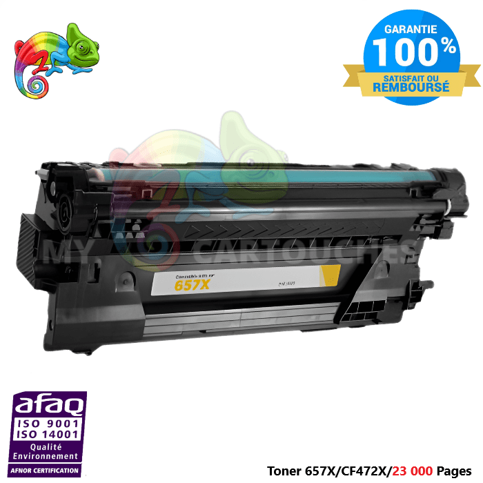 mycartouches Toner/Laser Toner Laser Pour  HP 657X Yellow Toner laser HP (CF472X) Compatible