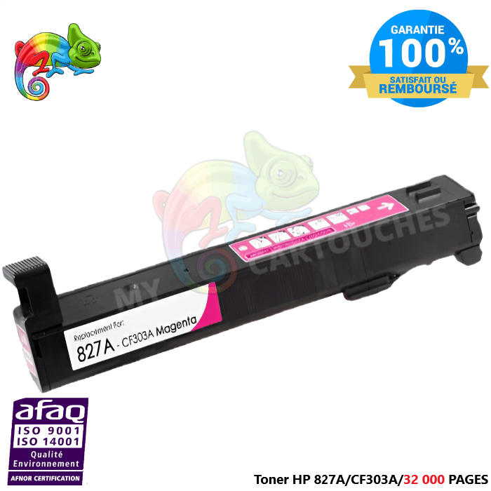 mycartouches Toner/Laser Toner Laser Pour  HP 827A  Magenta Toner laser HP (CF303A) Compatible