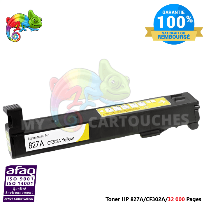 mycartouches Toner/Laser Toner Laser Pour  HP 827A  Yellow Toner laser HP (CF302A) Compatible