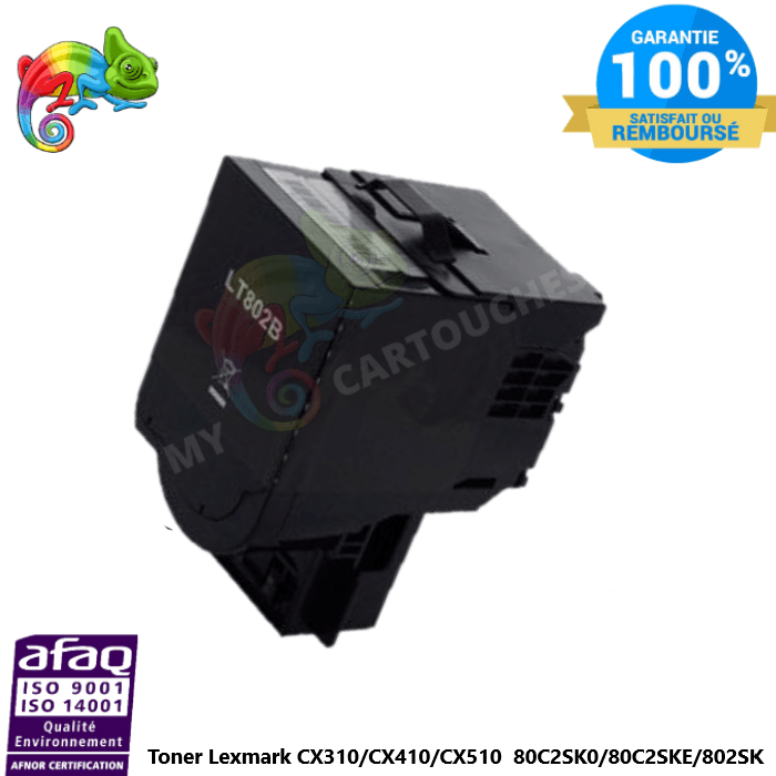 mycartouches Toner/Laser Toner laser compatible avec Lexmark 802SK, référence 80C2SK0 - Noir