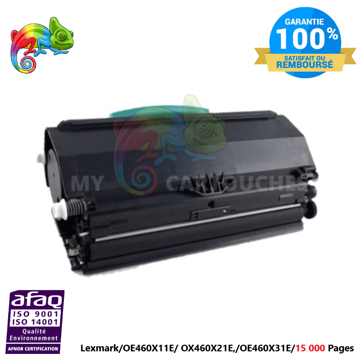 MyCartouches Toner/Laser Black / 15000 pages / OE460X11E Toner laser compatible avec Lexmark E460, référence OE460X1 – Noir