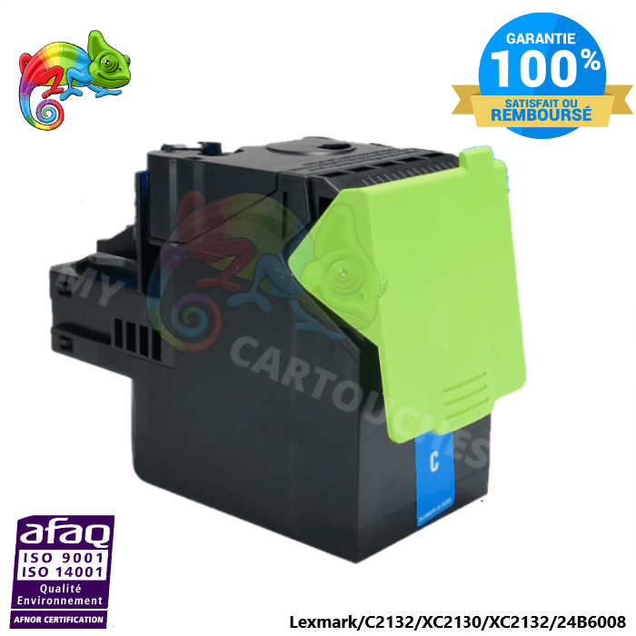 MyCartouches Toner/Laser Toner laser compatible avec Lexmark XC2132 (24B6008) Cyan