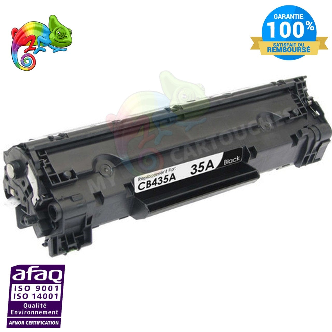 mycartouches Toner/Laser Black / 1500 / LHCB435A Toner Laser HP CB435A noir compatible